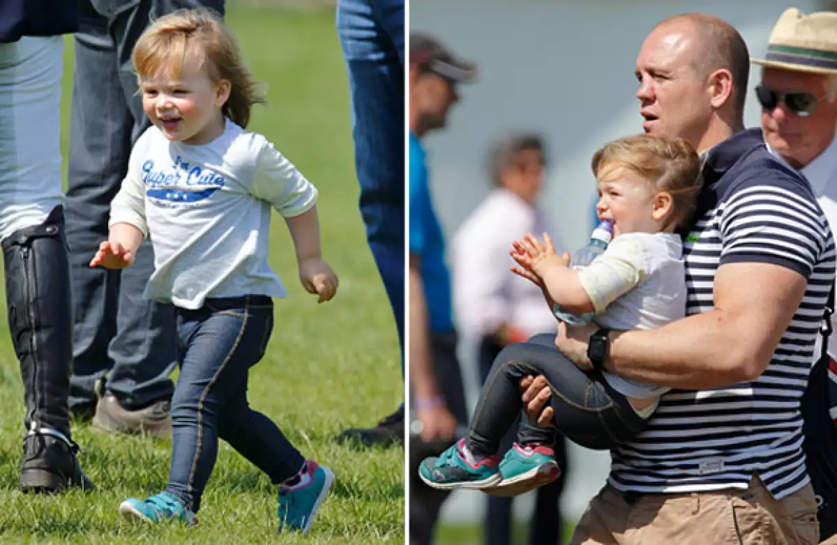 El padre de Mia, Mark Tindall, estuvo al pendiente de la pequeña todo el tiempo.