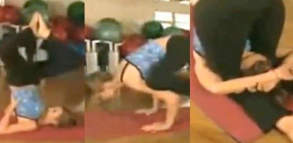 La cantante pone en práctica posiciones con un alto grado de dificultad.