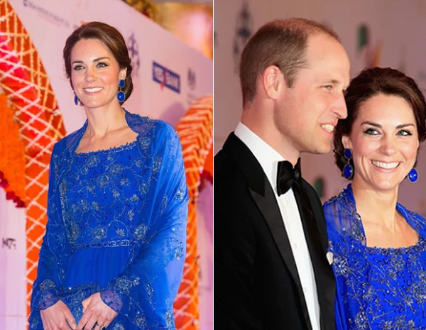 Para la gala, Kate lució un vestido precioso de Jenny Packham y bordado enteramente por manos hindús.