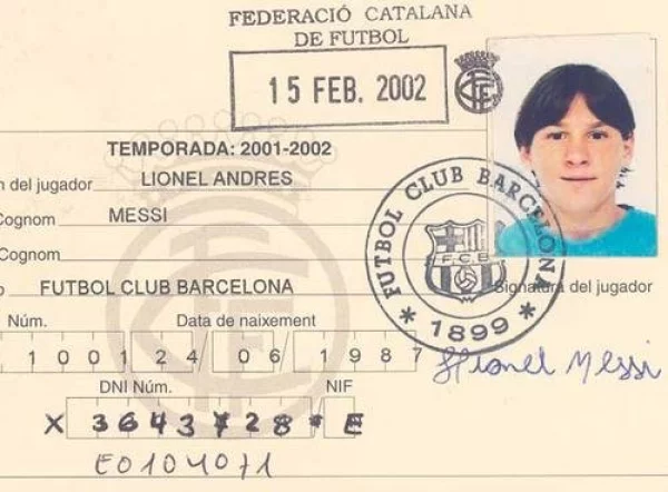 La credencial de Messi