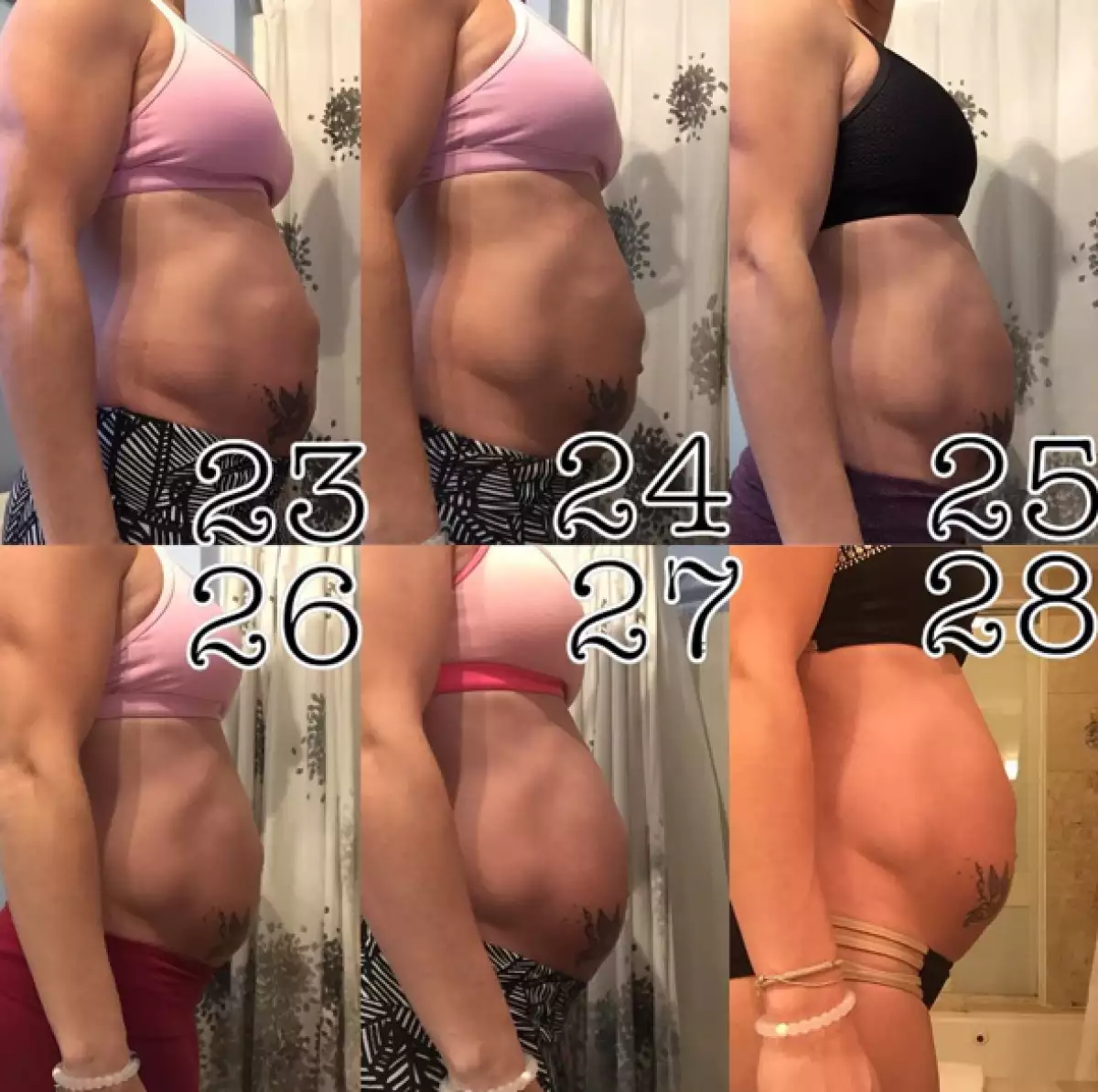 A lo largo de los meses, ha fotografiado su baby bump.