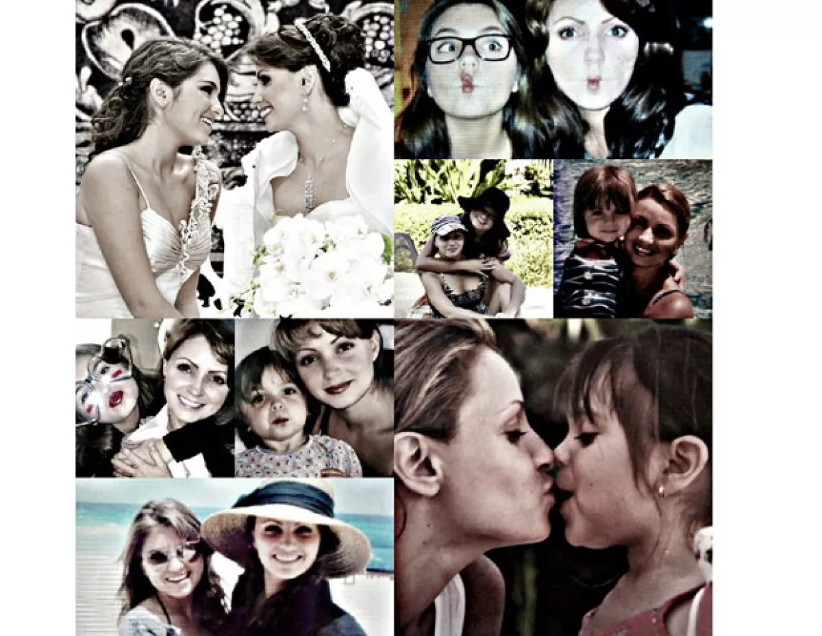 Con su mamá, Angélica Rivera.