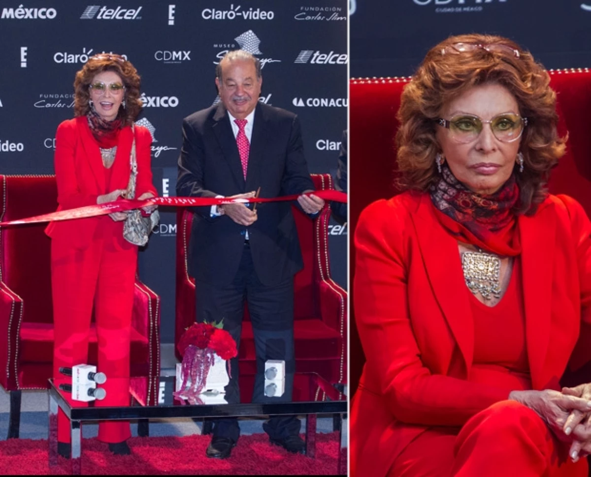 La famosa actriz italiana inauguró esta tarde en el museo Soumaya una exposición sobre su vida y trayectoria. Asimismo, el sábado, el empresario le ofrecerá una cena para celebrar su cumpleaños.