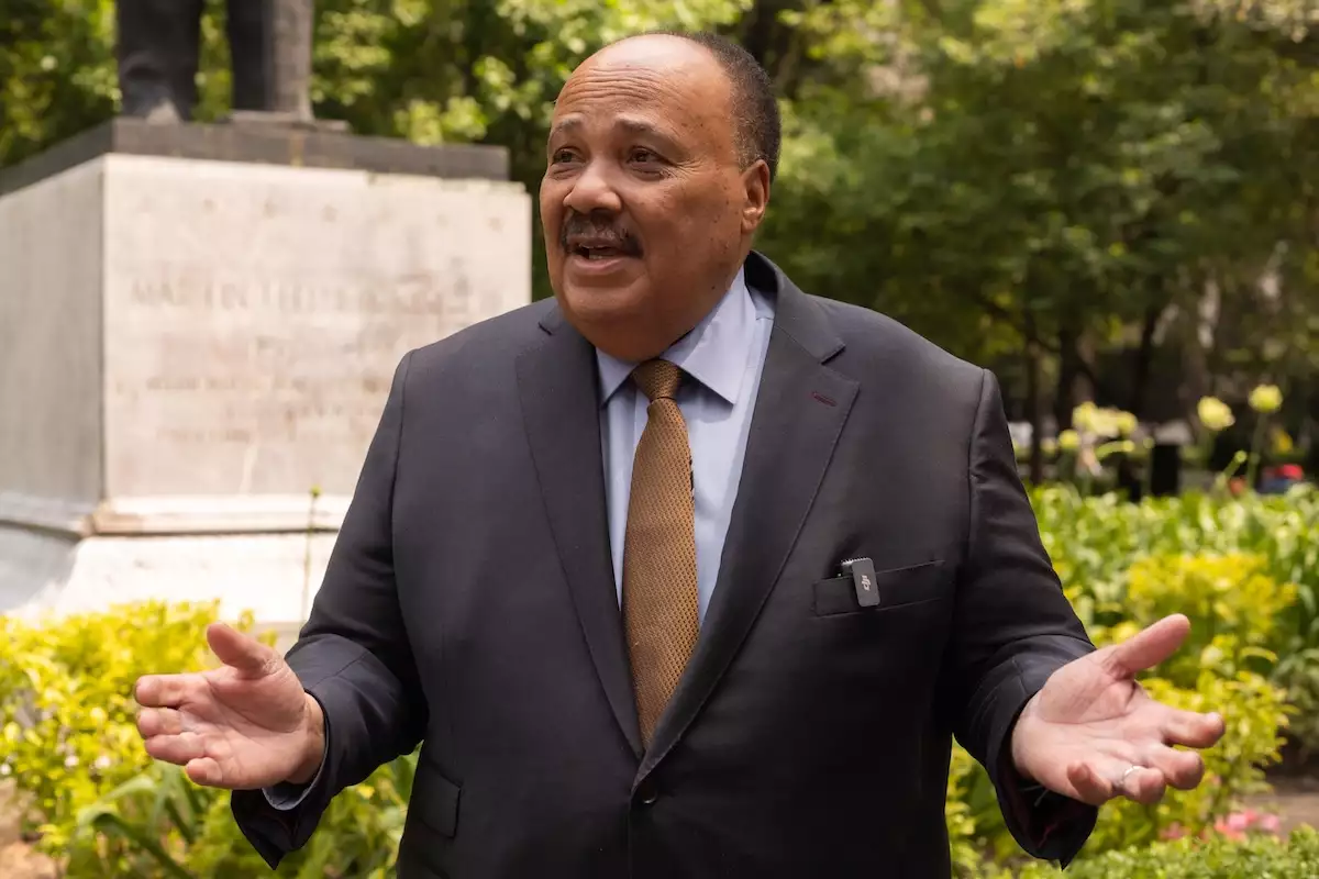 El activista estadounidense Martin Luther King III en el Parque Lincoln de la Ciudad de México