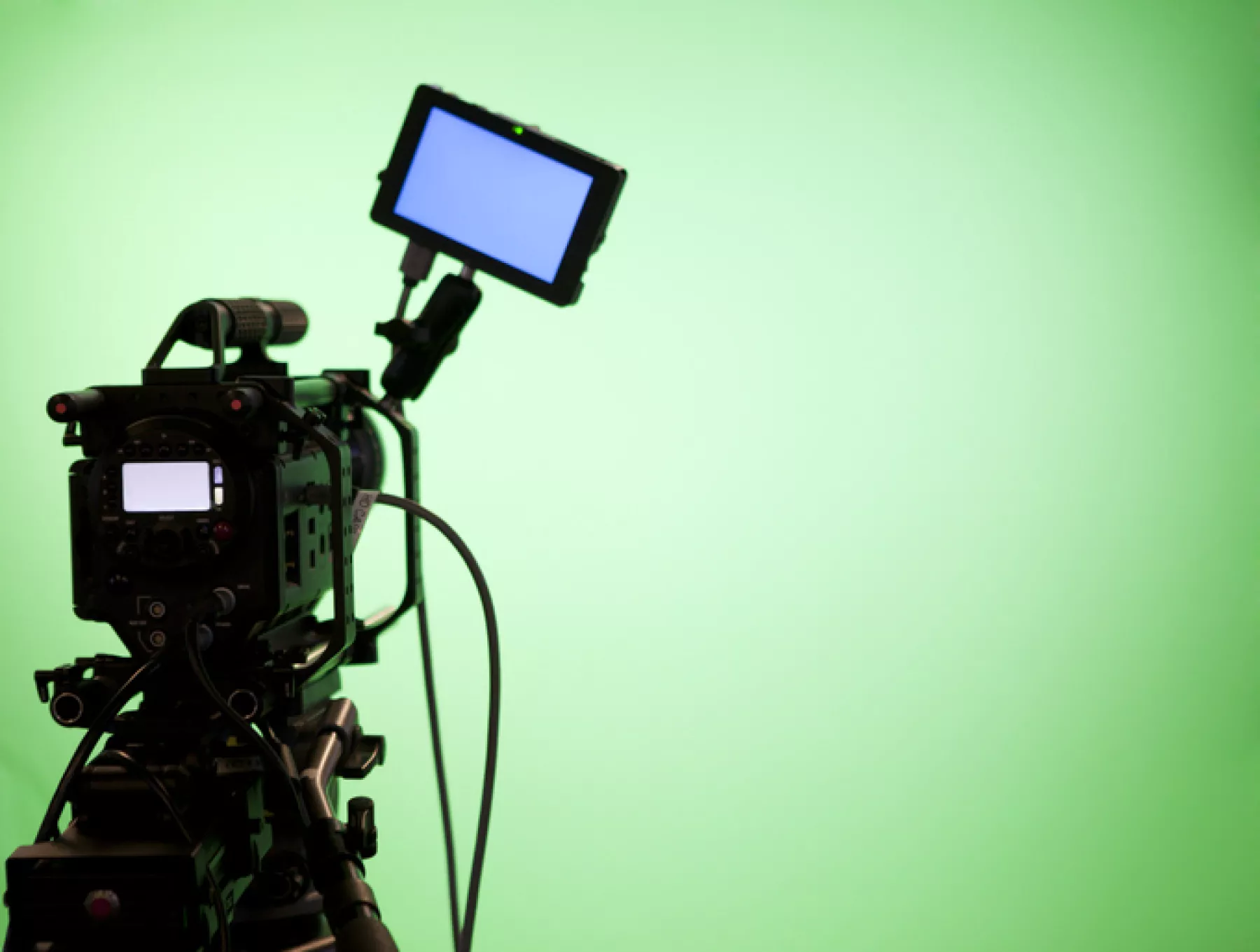 Television Camera on Green Screen Background