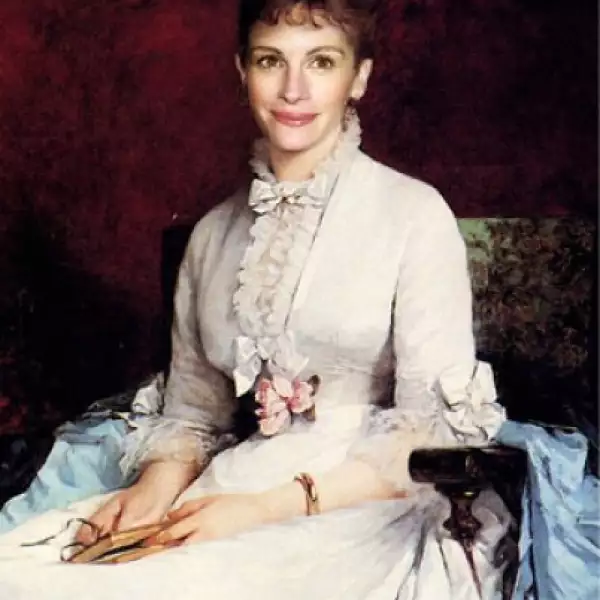 La actriz Julia Robert quedó muy linda como Portrait of a lady de Henriette Browne.