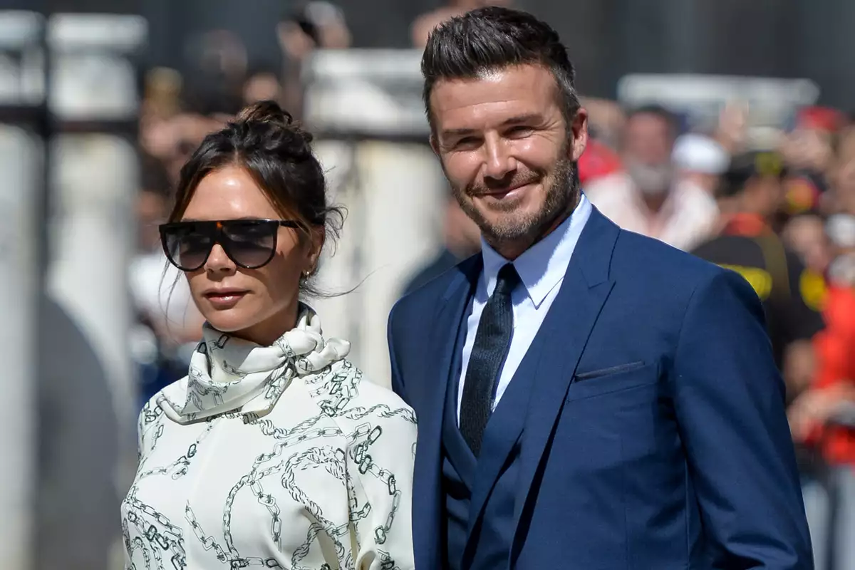 Victoria Beckham y David Beckham en la boda de Sergio Ramos