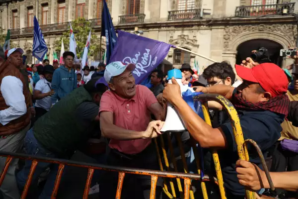 Rally in support of democracy at Zocalo Square, in Mexico City