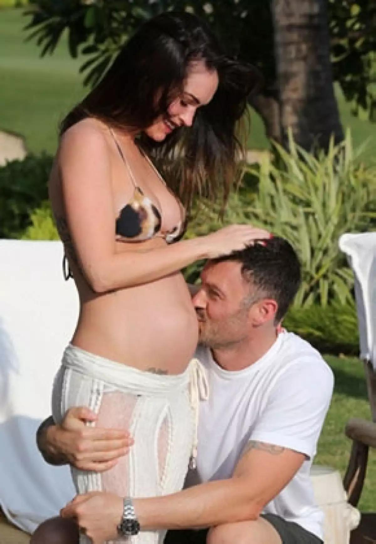 Así lucía Megan Fox hace apenas unos meses, en esta tierna imagen junto a su esposo.