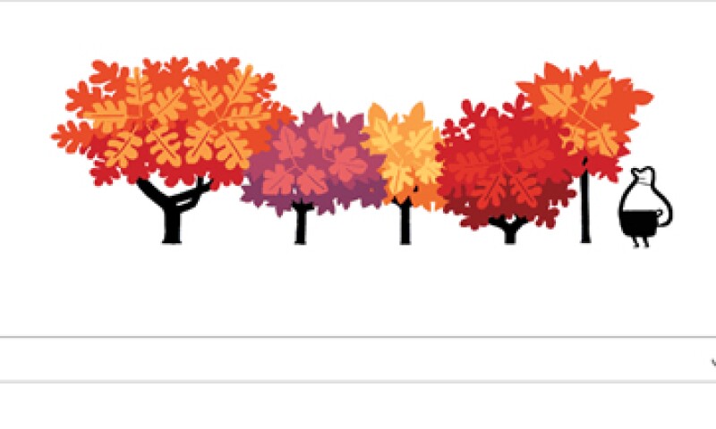 El doodle muestra la caída de las hojas de los árboles que sucede en esta época. (Foto: tomada de google.com)