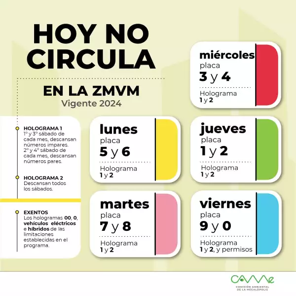 hoy no circula 9 de junio 2024