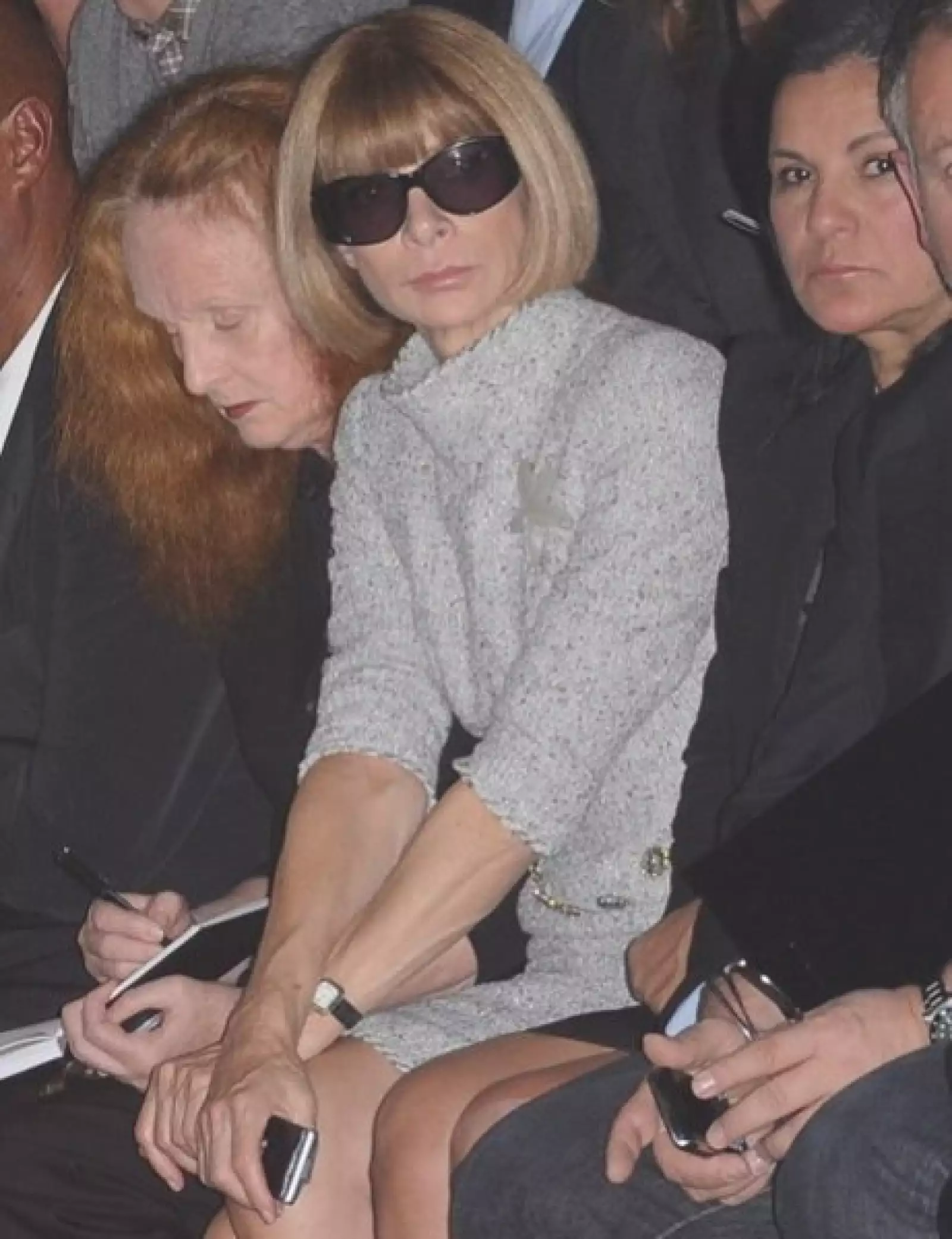 Obvio, la editora general de la edición norteamericana de la revista Vogue, Anna Wintour, no pudo faltar al evento.