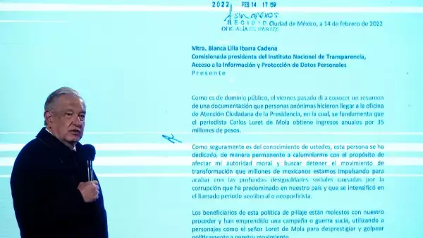 Andrés Manuel López Orabdor durante la conferencia matutina en Palacio Nacional.