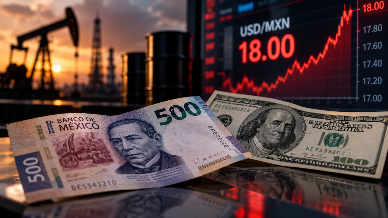 El tipo de cambio llega a 18 pesos por dólar, tras estancamiento de negociaciones en Medio Oriente