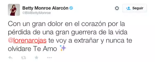 La conductora dio sus condolencias.