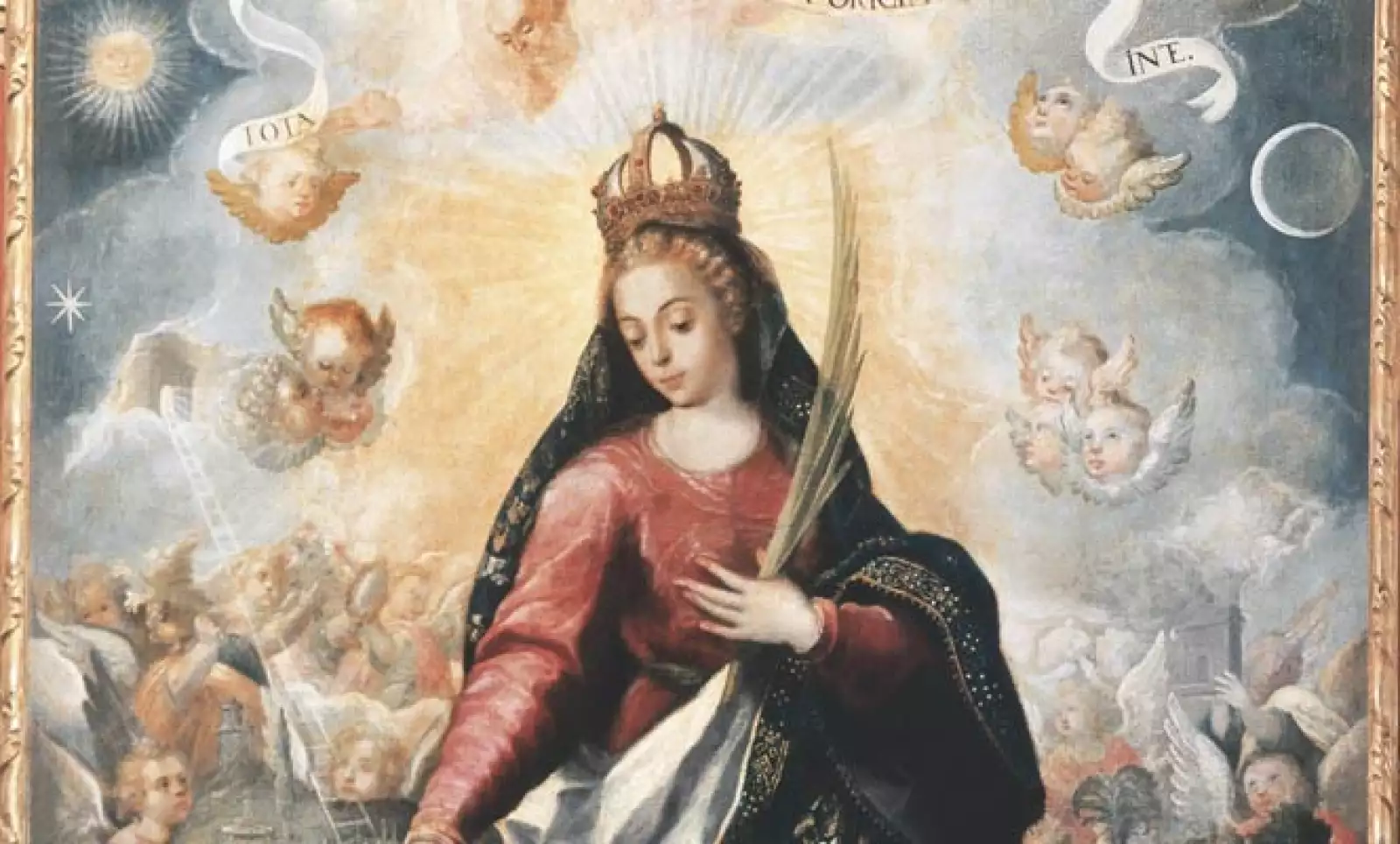 Autor: Maestro de San Ildefonso. Material: Oleo sobre tela. Tamaño: 241 x 170 cm. Origen: Col. Particular Ciudad de México.