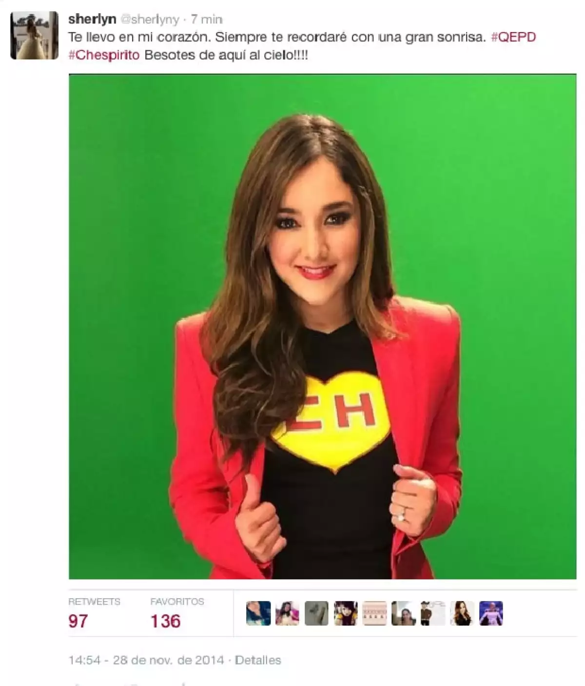 Así se despidió Sherlyn del comediante.