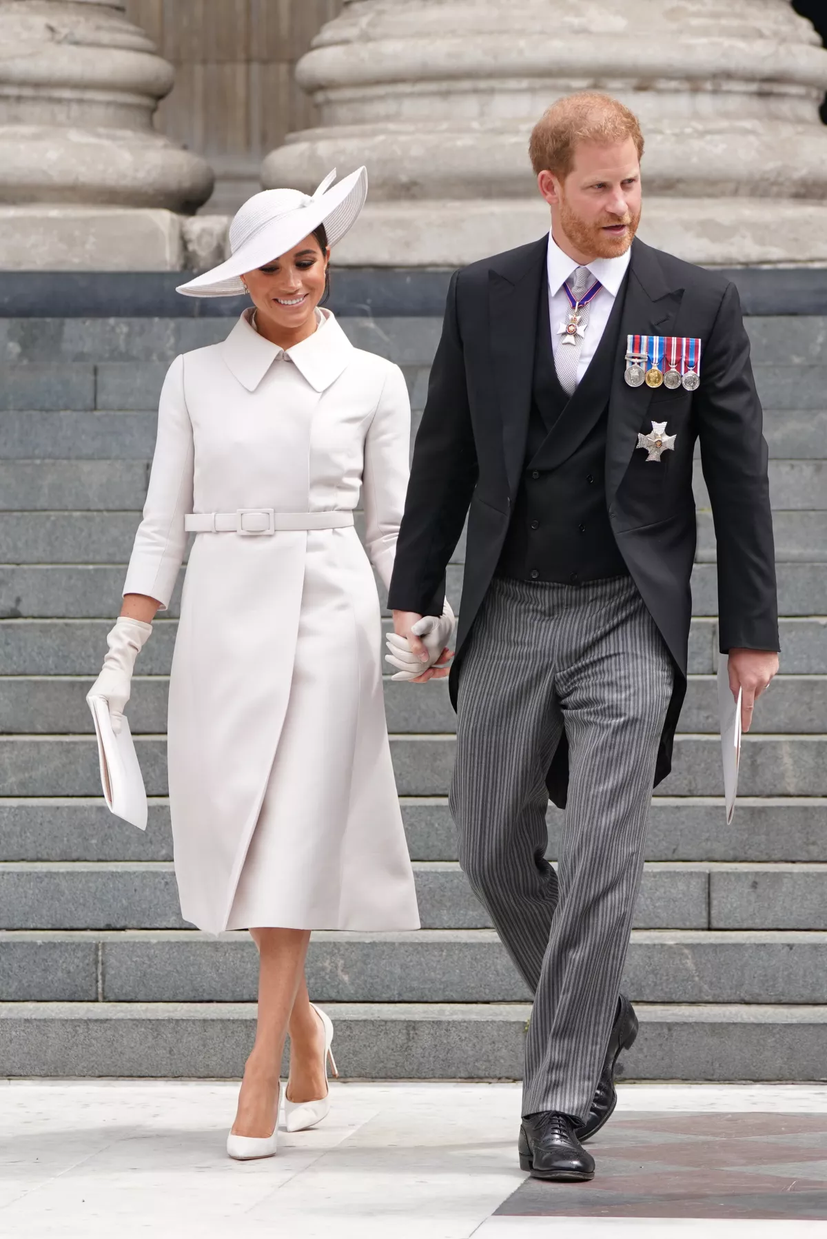 Meghan Markle y el príncipe Harry durante el Jubileo de Platino