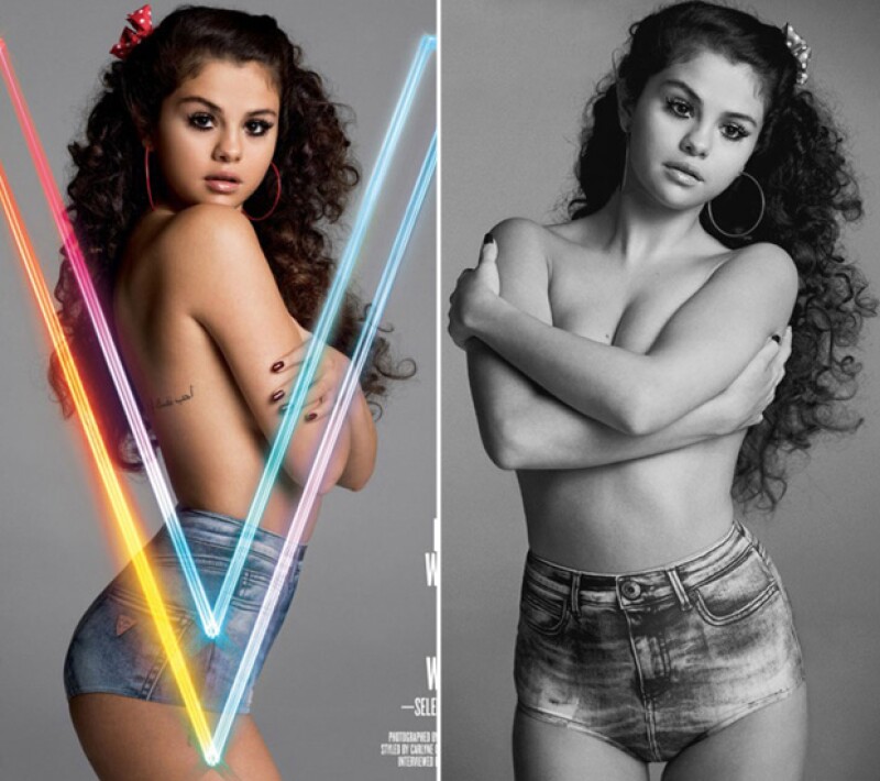Selena robó el aliento con sus desnudos para la revista V en la que también Miley Cyrus posó en meses anteriores.