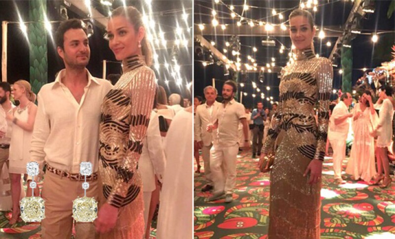 La modelo usó joyerñia de Chopard, tanto en su boda, como en la fiesta del día anterior.