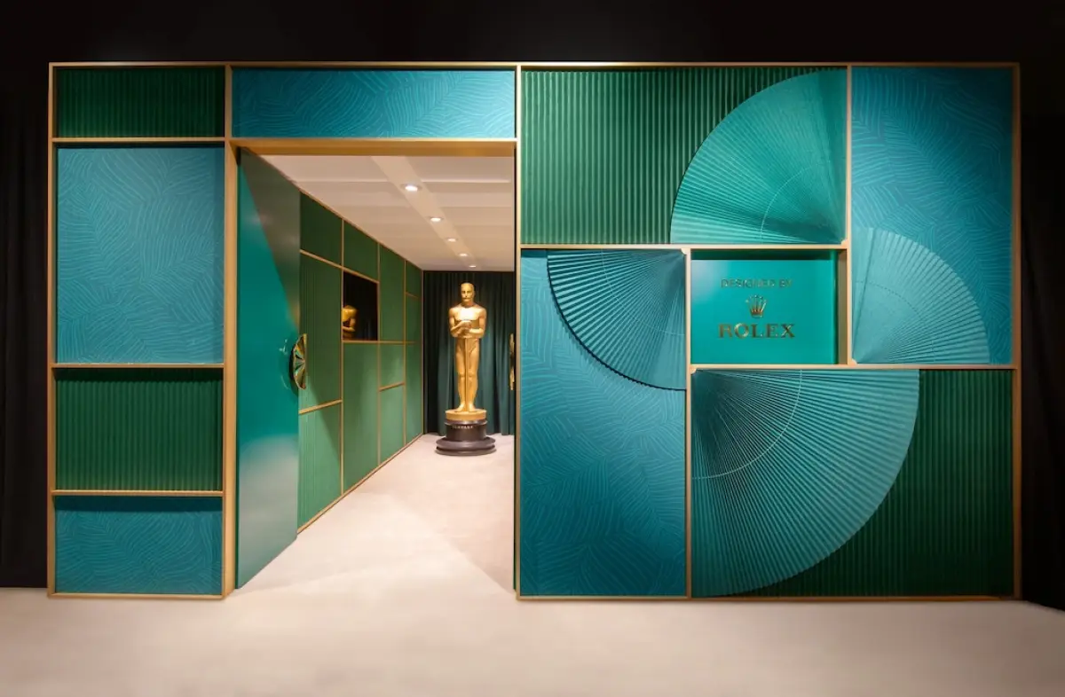 foto de la entrada al greenroom de los oscar presentado por rolex
