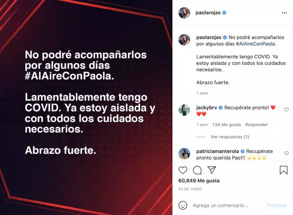Mensaje de Paola Rojas