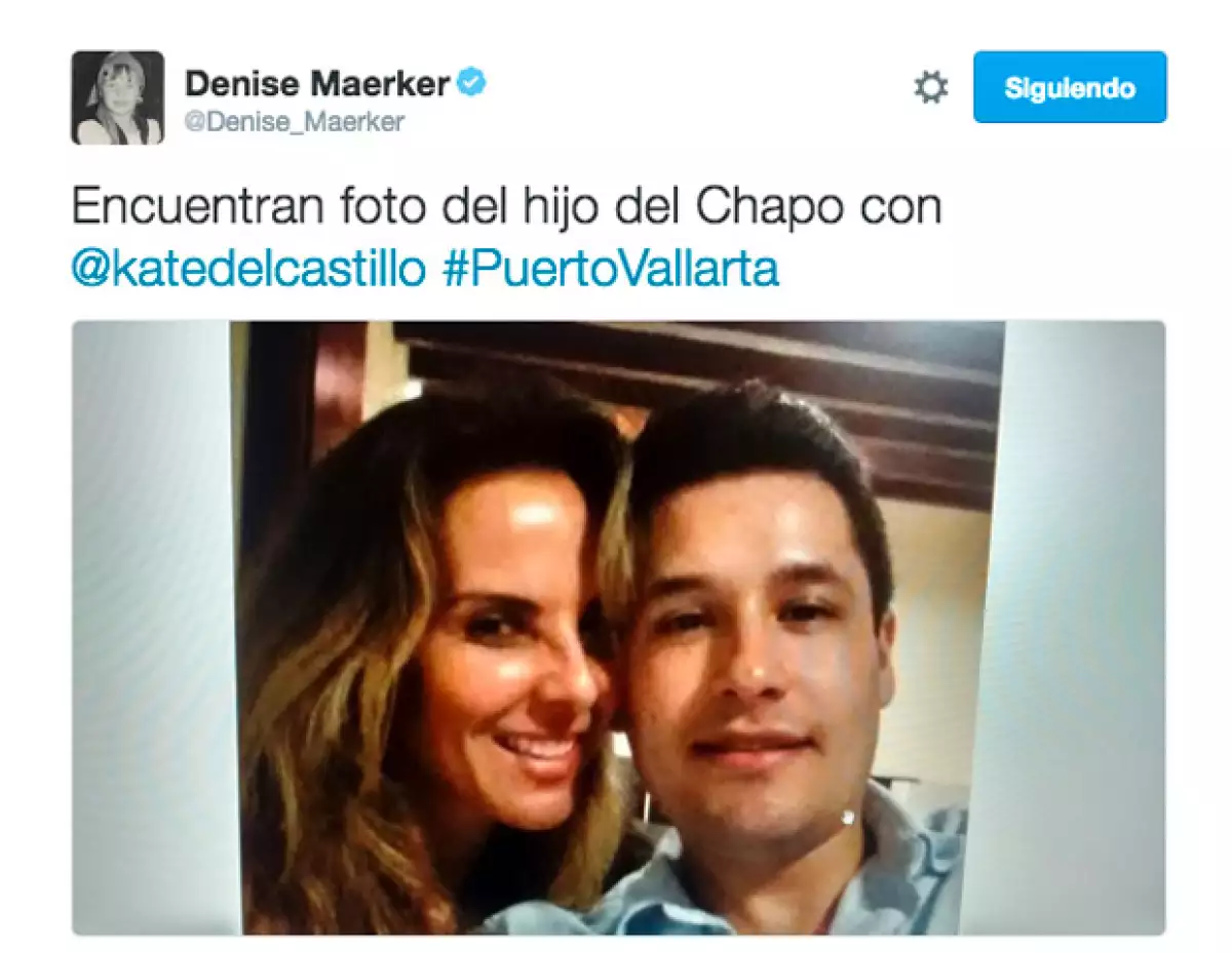 A través de su cuenta de Twitter, Denise Maerker dio a conocer una imagen donde se ve a la actriz sonriendo junto a Alfredo Guzmán.