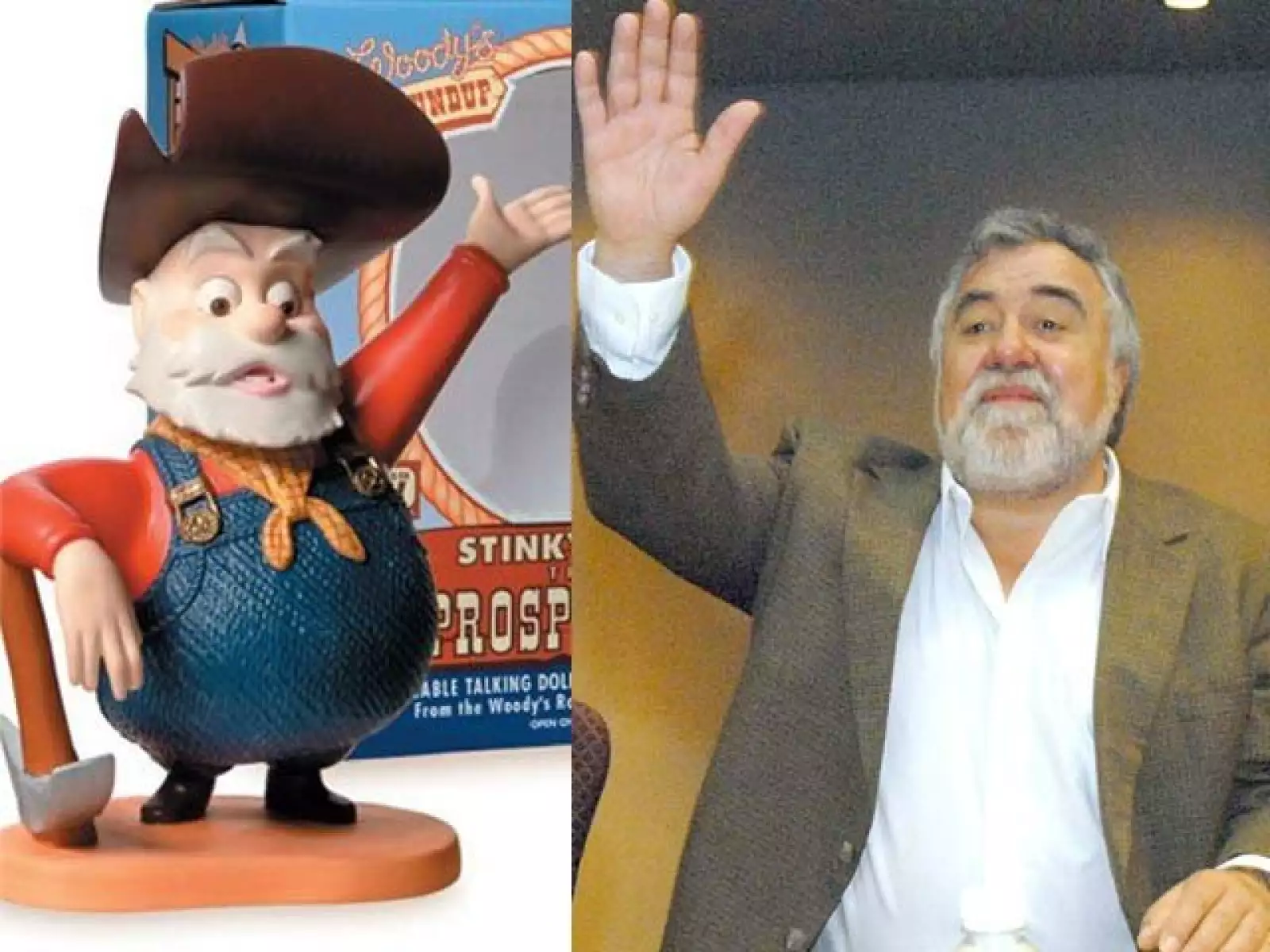 El ex jefe de gobierno del DF, Alejandro Encinas, y Stinky Pete, de Toy Story.