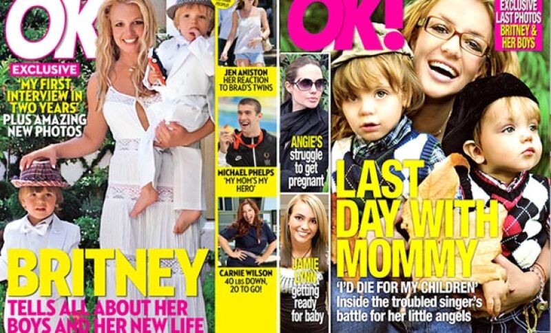 Anteriormente la cantante había salido en la revista OK! cuando sus hijos tenían 3 años y 23 meses de edad.