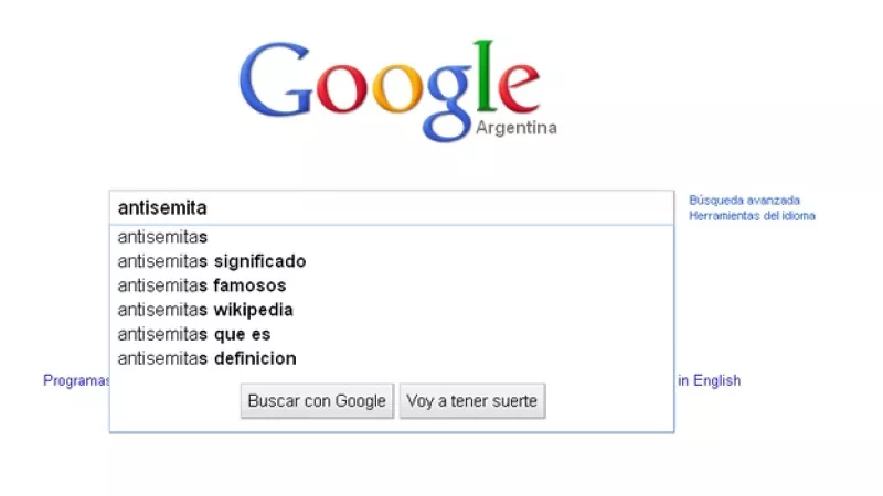 Pagina principal Google Argentina