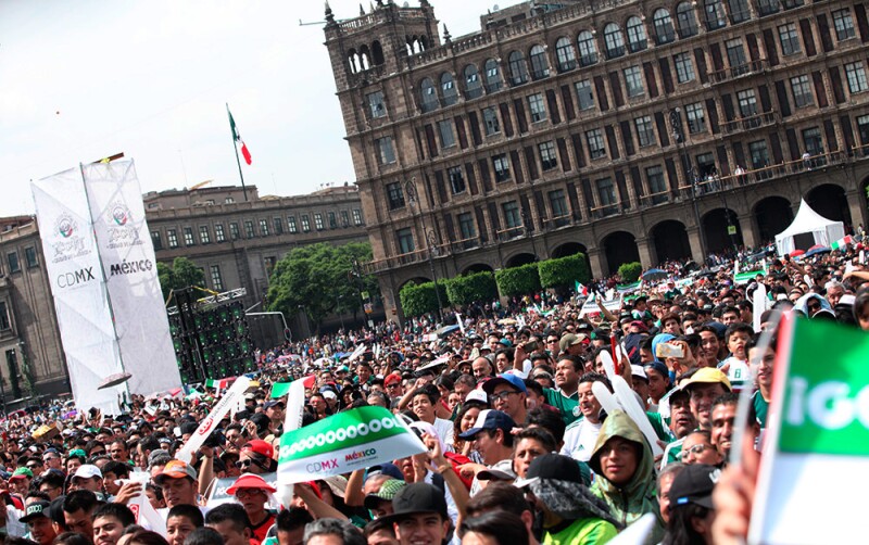 Zocafut México vs. Corea en el Zócalo