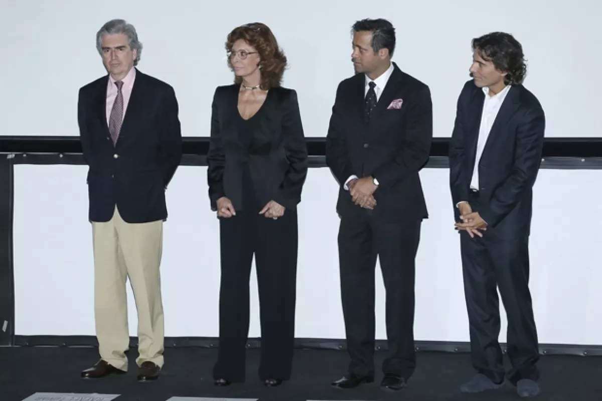 Rafael Tovar y de Teresa, Sophia Loren, Bobby Slim y Carlo Ponti.