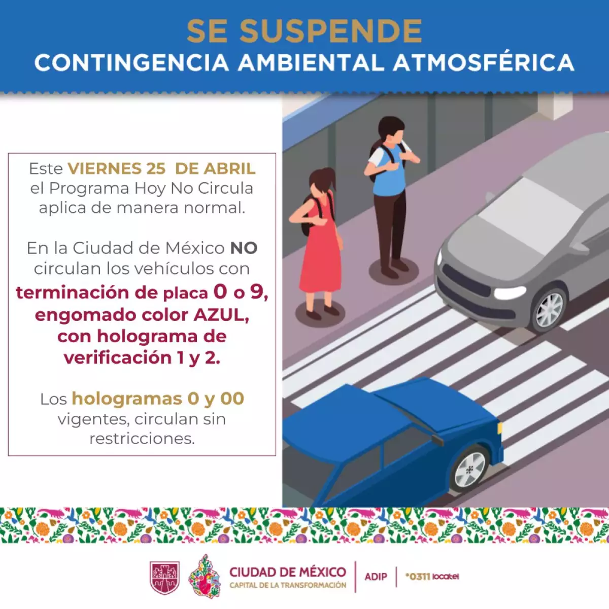 hoy no circula 25 abril 2025