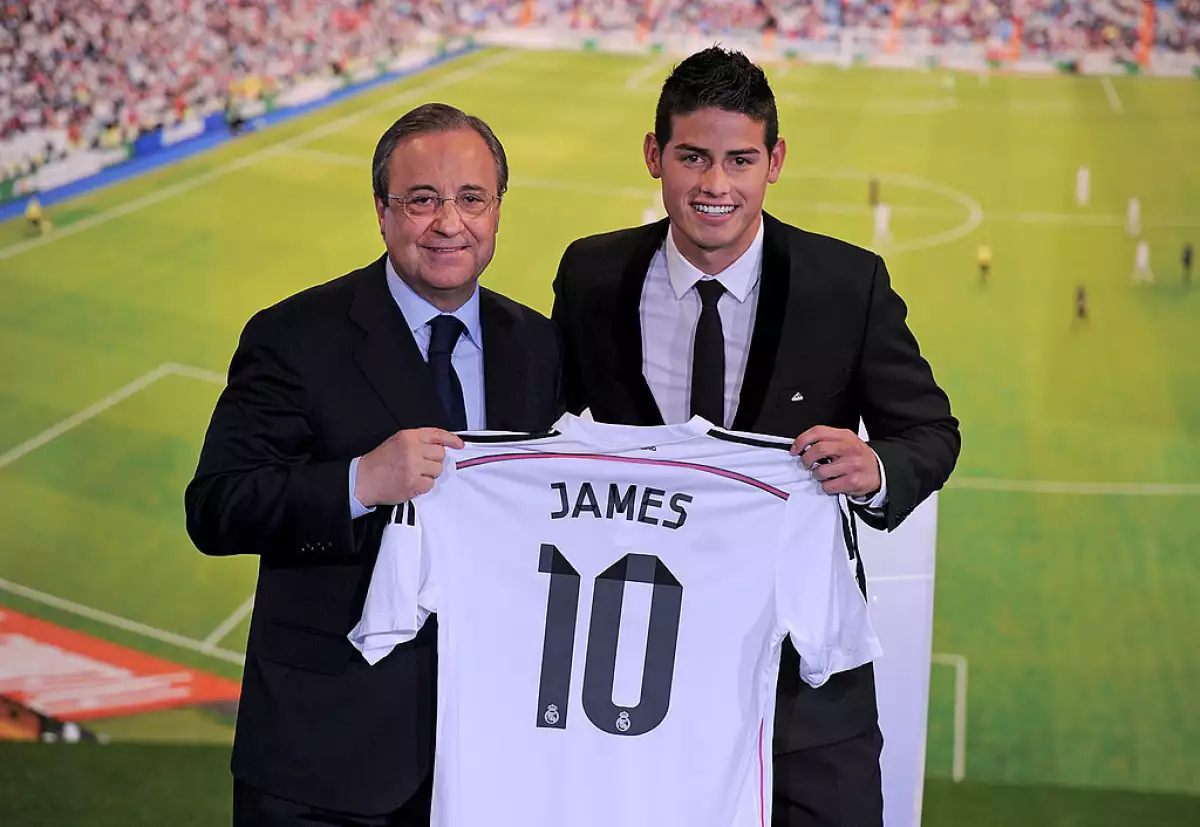 Florentino Pérez y James Rodríguez