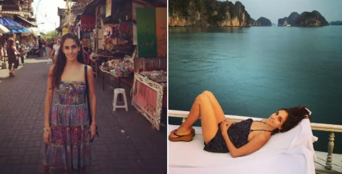 Sandra Echeverría posa desde Ubud en Bali y la Bahía Hanoi en Vietnam.