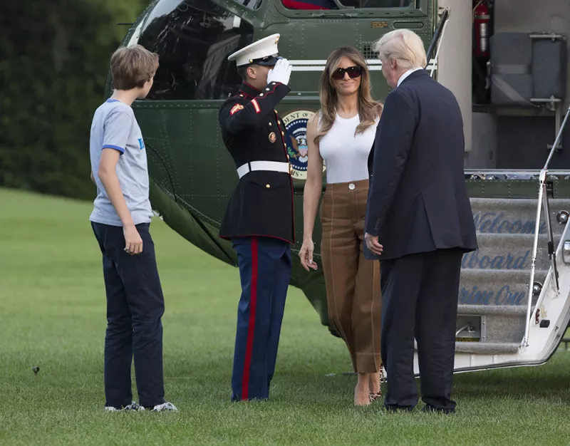 Melania, Donald y Barron Trump