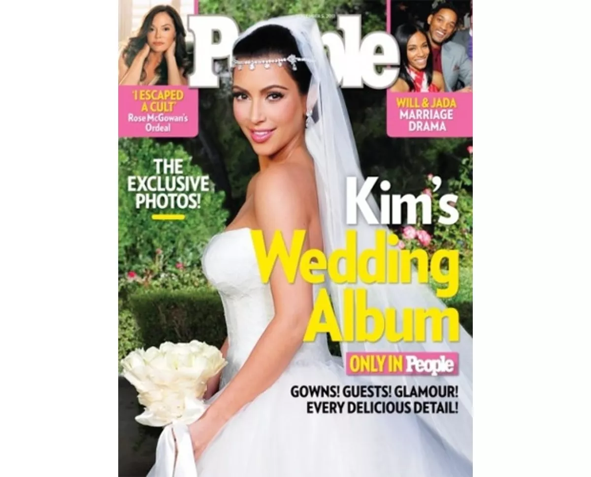 Kim tuvo no uno sino tres vestidos Wang hechos a su medida.