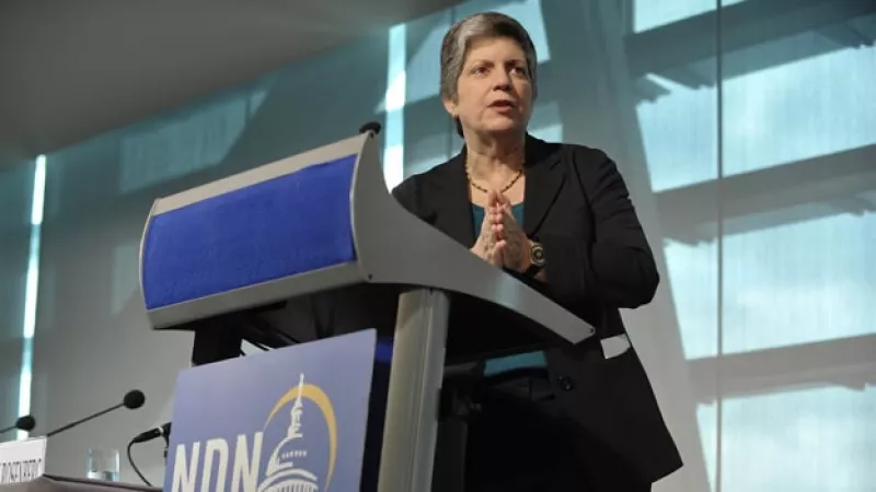 Janet Napolitano en el Newseum