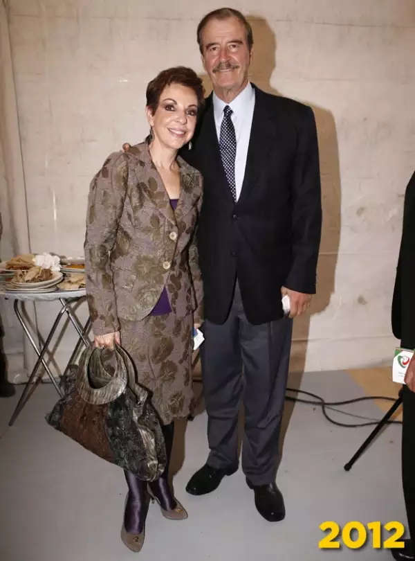 2012. Aquí con su esposo Vicente Fox.