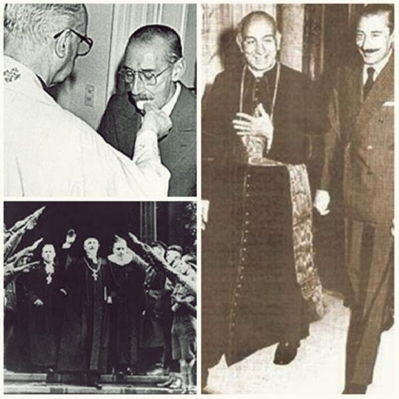 Estas imágenes del religioso con Jorge Rafael Videla han causado polémica en redes sociales.