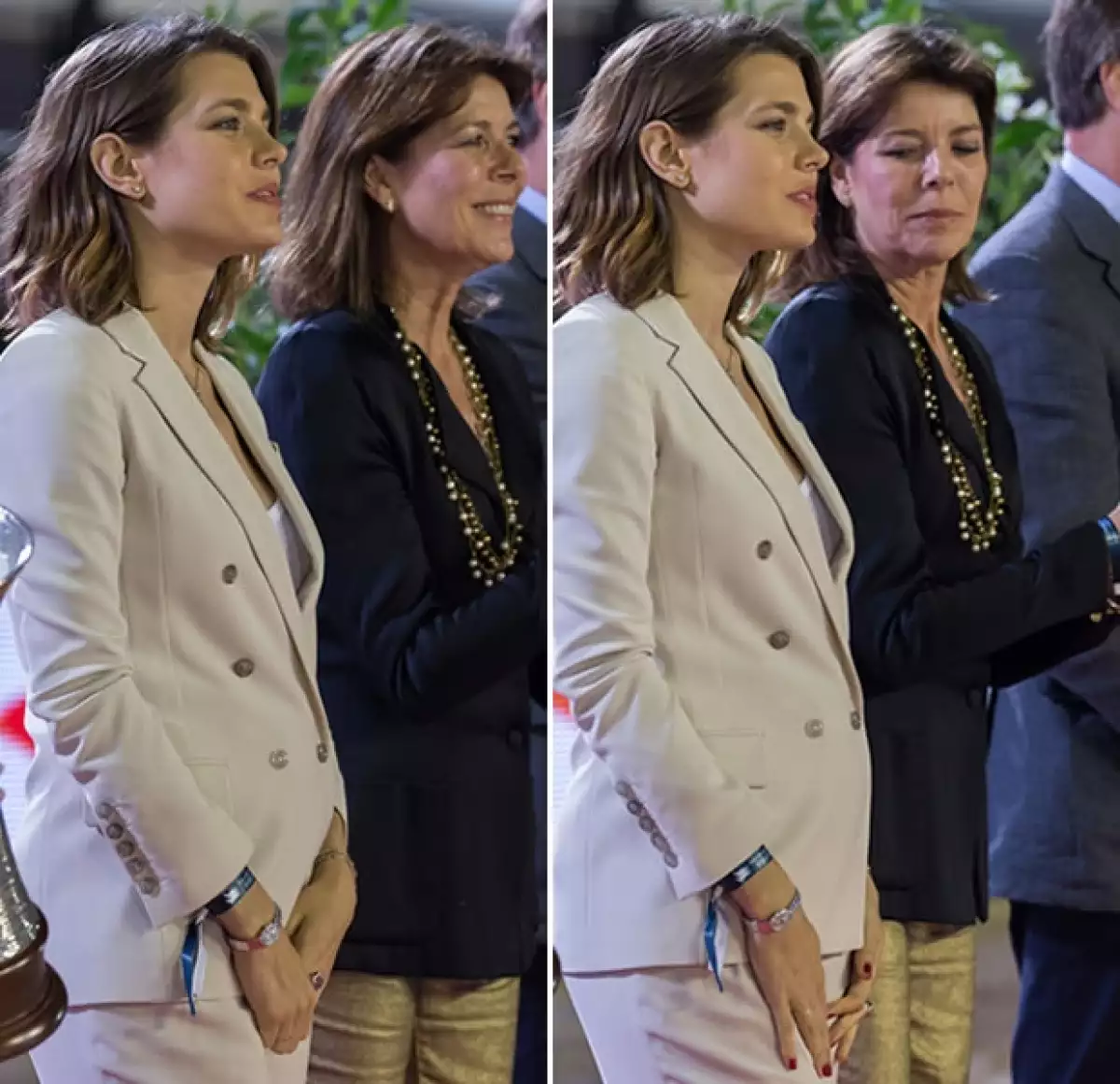 El abdomen abultado de Carlota es un tanto evidente.