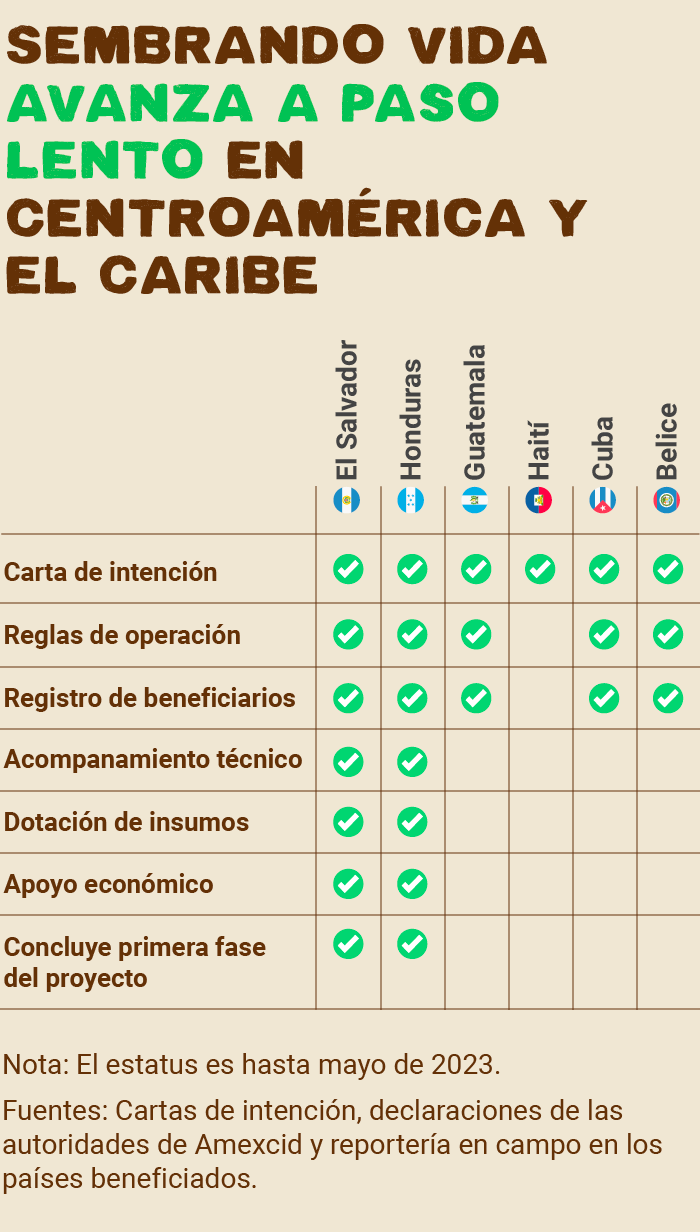 Sembrando vida avanza a paso lento en Centroamérica y el Caribe