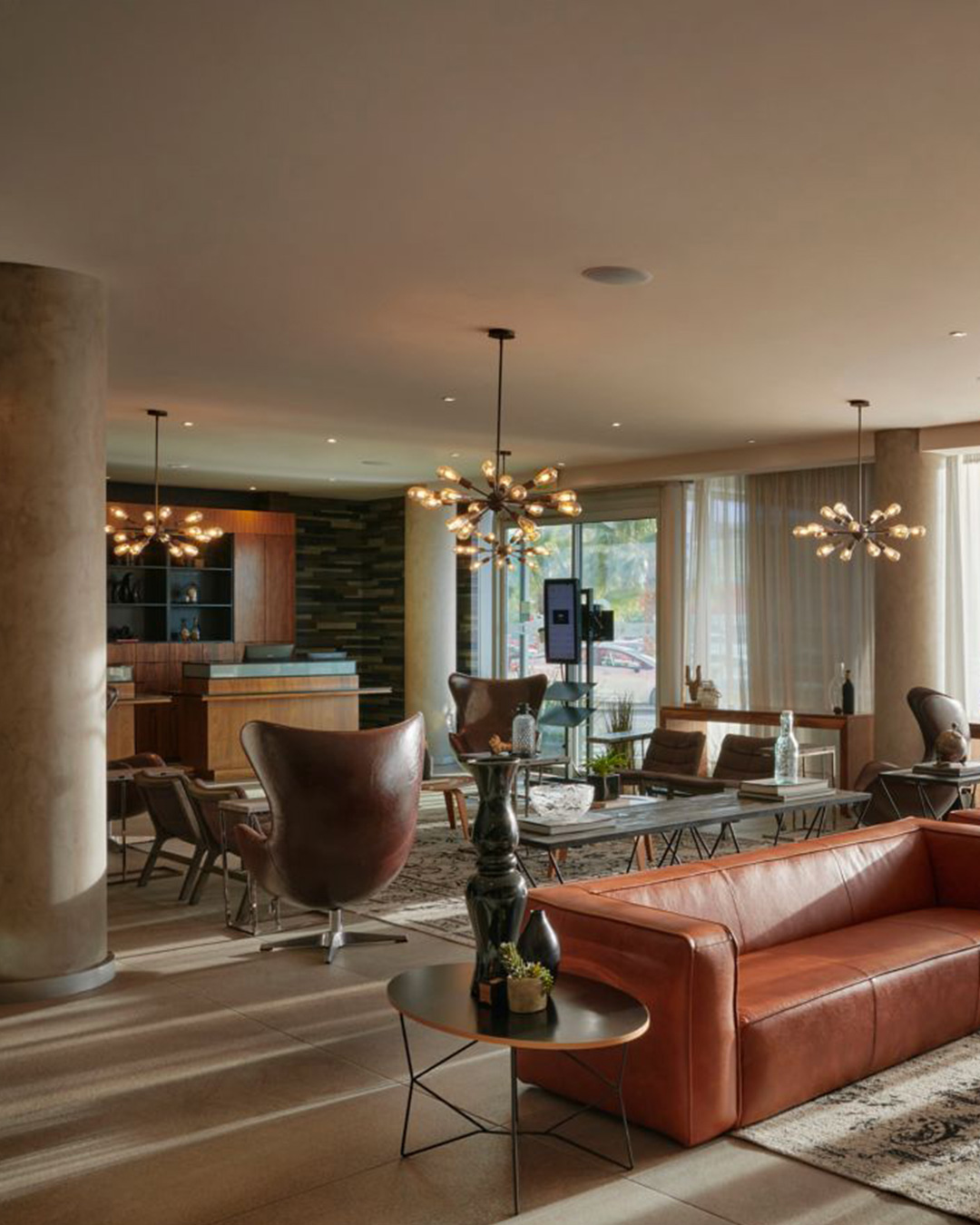 Arquitectura industrial y restaurante elegante