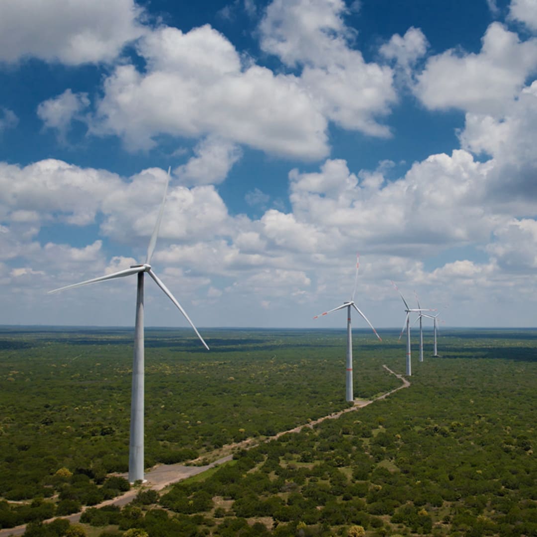 Parque eólico de Enel México visto desde el aire
