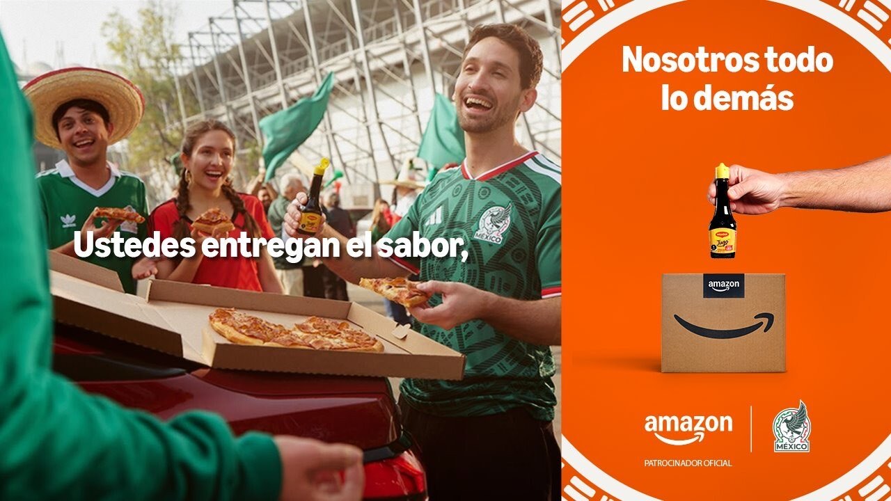 Activación de co-branding out-of-home de Maggi y Amazon con la Selección Nacional de México