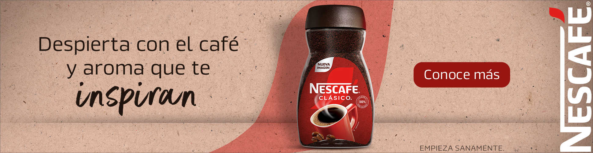 Banner de Nescafé Clásico en versión beige